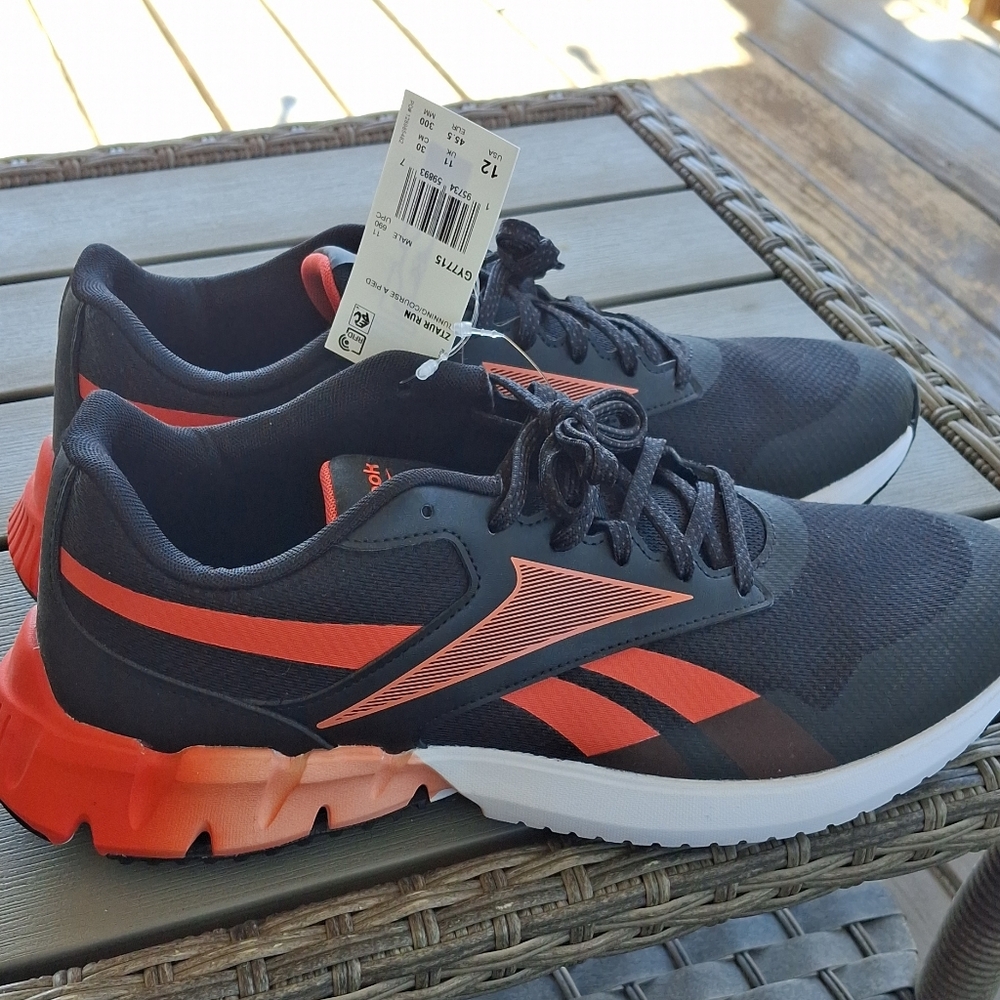 Reebok Black and Orange Running Sneakers